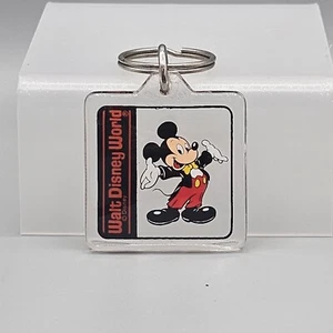 Portachiavi Walt Disney World acrilico lucite portachiavi Topolino vintage - Foto 1 di 3
