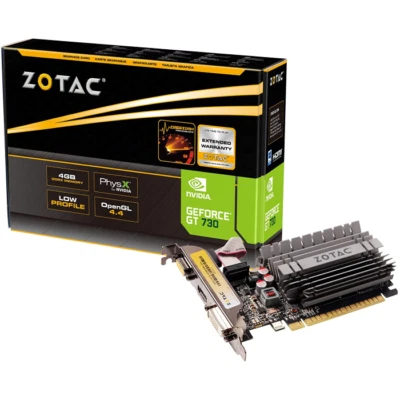 SCHEDA VIDEO ZOTAC NVIDIA GEFORCE GT730 4GB HDMI VGA DVI-D DDR5 ZT-71115-20L LP - Immagine 1 di 3