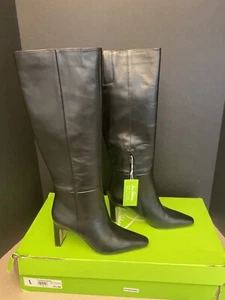 New! Womens Sam Edelman Sylvia Black Leather Knee High Boots. Size 6.5. Awesome! - Picture 1 of 10