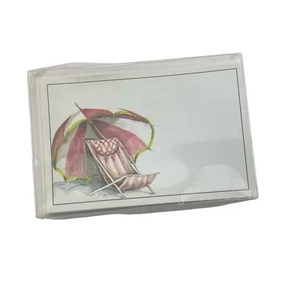 Silla de playa de papelería fina Odd Balls bajo sombrilla 20 tarjetas y sobres - Imagen 1 de 4