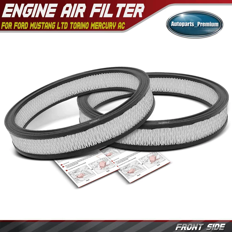 2x Filtro de aire del motor para Ford Mustang Custom 500 LTD Torino Ranchero Mercury AC Foto 1 de 4