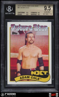 POP 1: Adam Cole RC BGS 9.5: 2018 Topps Heritage WWE Rookie Gisto True Gem Mint - Image 1 of 3