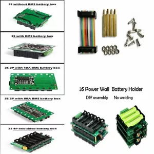 DIY 18650 Power 12.6V Pack Lithium Case 40A/80A BMS 3S Box Kits - Picture 1 of 17