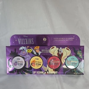 Disney Villains Flavored Lip Scrub & Balm Set-Ursula/Evil Queen/Cruella/Malefice - Picture 1 of 8