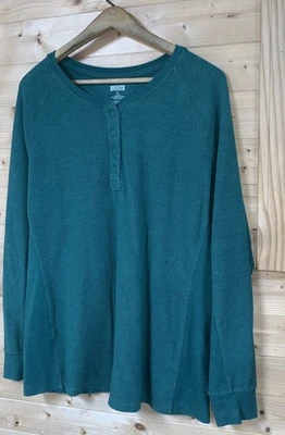 Camiseta Pullover Duluth Trading Co Henley Para Hombres XL Verde Manga Larga Foto 1 de 4