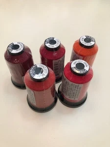 Embroidery Machine Thread-Lot of 5 Spools Shades of RED NEW Floriani Brand - Picture 1 of 3
