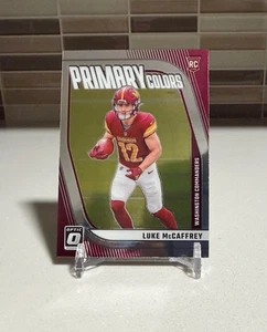 2024 Donruss Optic Luke McCaffrey Primary Colors RC Washington Commanders - Picture 1 of 2