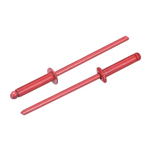 100Pcs 1/8"x1/2" Round Head Blind Rivets, Zinc-Plated Carbon Steel, Red - Imagen 1 de 8