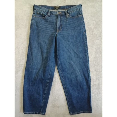 Jeans Banana Republic Talla 8 Curvy Barrel tiro alto lavado oscuro relajado tobillo cónico Foto 1 de 4