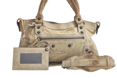 Auténtico Bolso de Mano BALENCIAGA Clásico El Primer 2 Vías Cuero Verde 4088N Foto 1 de 4