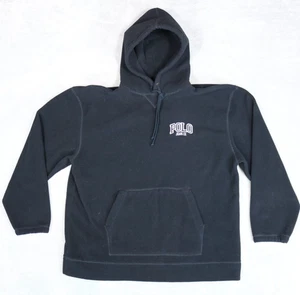 Men's Vintage Polo Jeans Co Black Fleece Pullover Hoodie Sweatshirt Jacket Large - Picture 1 of 4