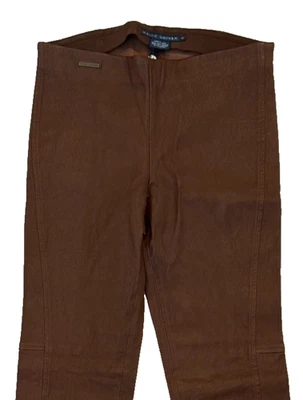 $1298 Ralph Lauren Leather Jodhpur Equestrian Holiday Leggings Polo Pants 10 M - Image 1 of 4