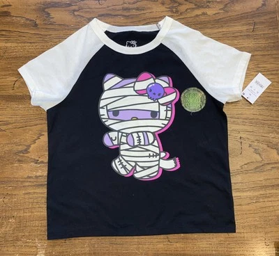 Girls Glow in the Dark Hello Kitty Mummy Halloween T-Shirt Tee Shirt - Image 1 of 4
