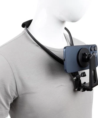 Forte supporto magnetico da collo in silicone per cellulare iPhone SAMSUNG POV - Immagine 1 di 4