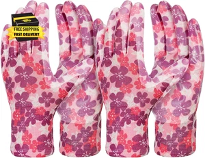 6 pares de guantes de jardinería para mujer - guantes de jardín transpirables recubiertos de goma, Mul - Imagen 1 de 5