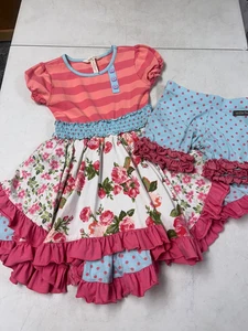 MATILDA JANE ADORABLE RUFFLES & FLOUNCE KNIT DRESS W BENNIES OUTFIT GIRLS 4 - Picture 1 of 5