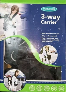 Mothercare Baby Carrier 3 Possition - Black - with Mesh Carry Bagh - Picture 1 of 8
