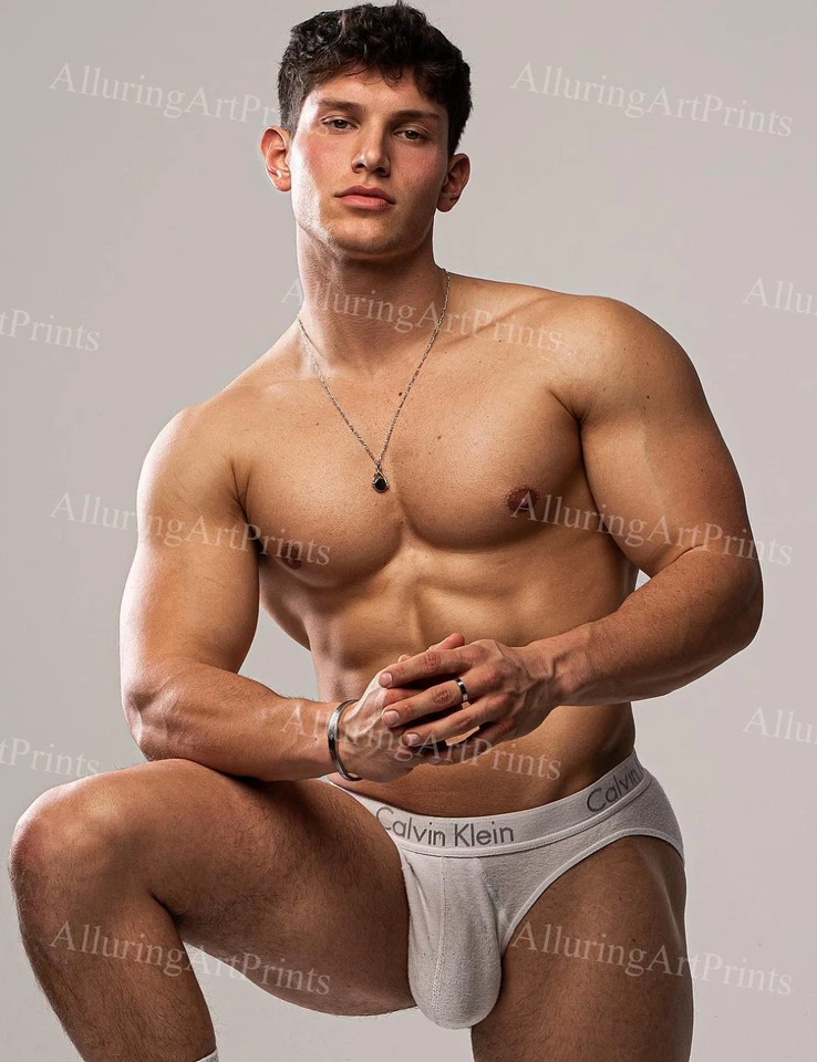 男性模型照片打印肌肉英俊无衬衫 Hunk Abs -697E — 第 1/1 张图片