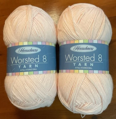 New (2) Herrschners Worsted 8 Yarn Color Light Pink 489 Yards Each 8 Oz Skein - Image 1 of 3