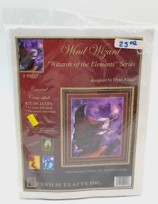NUEVO Kit de punto de cruz contado Kustom Krafts WIND WIZARD 99257 ¡RARO! Hechicero Foto 1 de 4