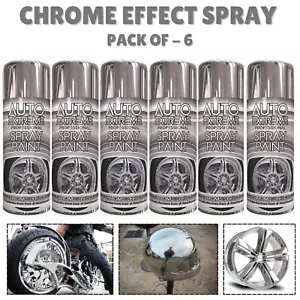 6x 400ml Chromfolie Spiegel Metallic Effekt Auto Spray Lack DIY Auto Aerosoldose - Bild 1 von 1