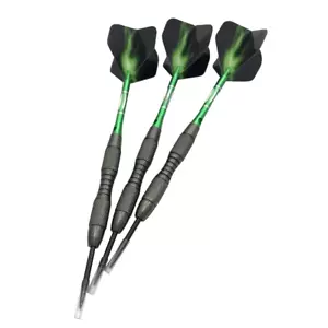 3pz Alberi Professionali Punta Acciaio Tungsteno Competizione Freccette Dure Barile Verde - Foto 1 di 17