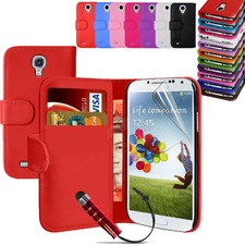 Premium Leather Wallet card Slot Magnetic Flip Case Cover For  SAMSUNG GALAXY S4