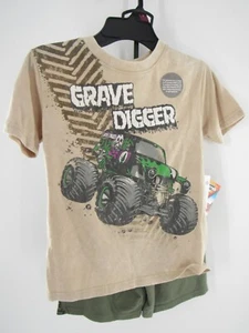 Monster Jam Boys' Grave Digger Graphic Tee and Shorts Set, 2-Piece, Size 5: NEW - Picture 1 of 4