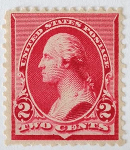 U.S. Scott # 220 Washington (2Cent) Carmine (MH) (OG) (F/VF) (1890-1893) - Picture 1 of 3