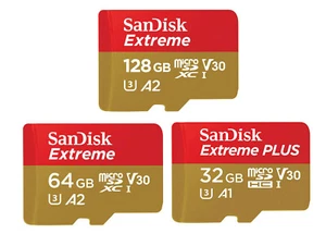 SanDisk Extreme MicroSDXC Card 32GB 64GB 128GB 256GB Action Cam GoPro DJI DRONE - Picture 1 of 6