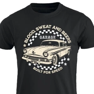 Camiseta vintage Car Mechanic - sangre, sudor y cervezas. Taller de autos engranajes de garaje - Imagen 1 de 18