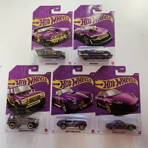 5 Car Base Set * 2025 Hot Wheels Pearl & Chrome 57th Anniversary * !Mix 2 NB100 - Picture 1 of 3