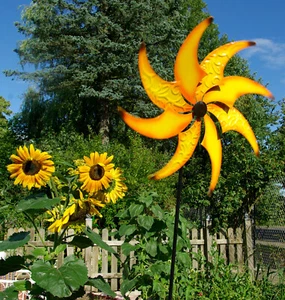 GeKi Trend XXL 220 cm Ø 72 cm groß Windrad Garten Metall Windspiel Windmühle NEU - Bild 1 von 72