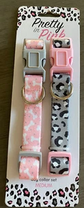 SIMPLY WAG HALSBAND SET (1) GRAU ANIMAL PRINT (1) ROSA KNOCHENDRUCK Welpe/Hund MED Neu mit Etikett - Bild 1 von 1