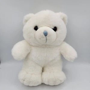 Build A Bear BABW White Teddy Bear Plush 10” Stuffed Animal Blue Stitched Nose - Picture 1 of 4