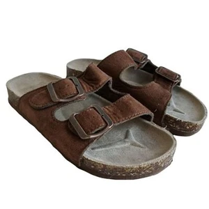 Tommy Bahama Leather Slides Double Strap Buckle Youth Sandals Kids Size 6 - Picture 1 of 10