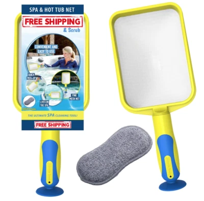 Skimmer de mano con malla fina para spa, bañera de hidromasaje, inmersión y piscina pequeña (amarillo) Foto 1 de 4