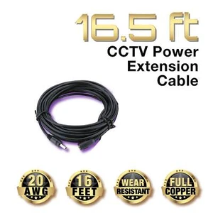 Cable de extensión de alimentación de CC de 16,5 ft 5,5x2,1 mm 10 pies/3M para cámara CCTV DVR - Imagen 1 de 1