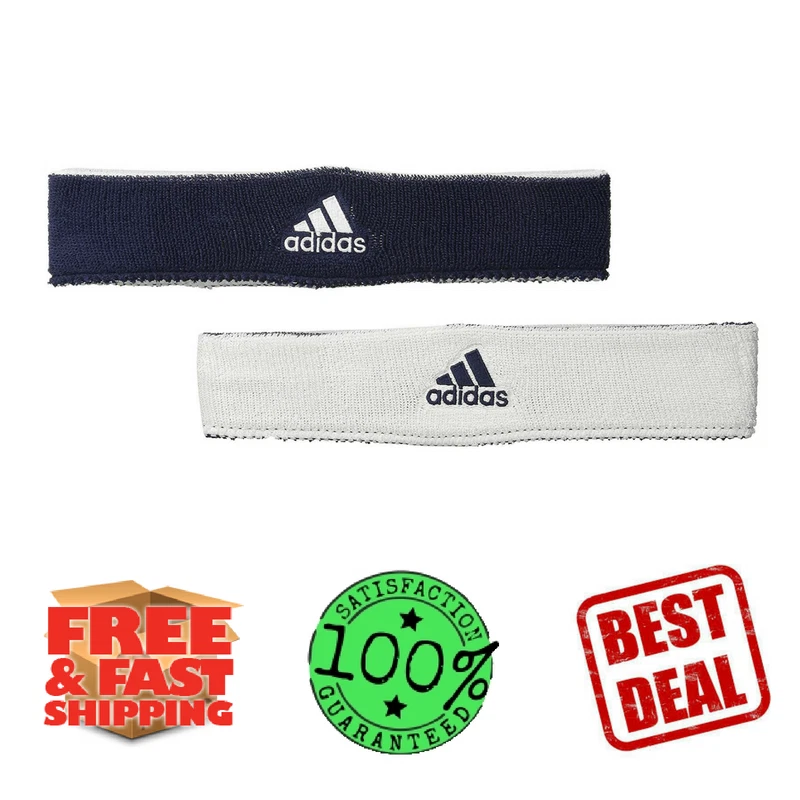 Adidas Diadema Tenis Intervalo Reversible Algodón Mujeres Deporte Fitness Gimnasio Correr Foto 1 de 4