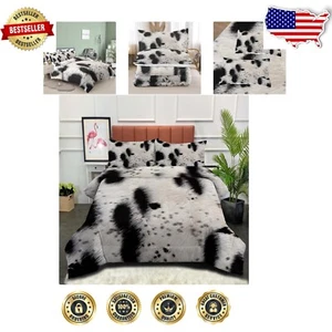 Adorable Cow-Themed Full Size Bedding Set - Includes Comforter + Pillowcases - Picture 1 of 7
