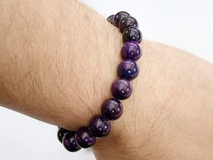 Herren Natur Edelstein Armband alle 10mm gefärbt Jade Perlen - Bild 1 von 3