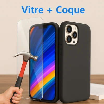 - SANS MARQUE/GÉNÉRIQUE POUR APPLE IPHONE Coque protection pour iphone 17 16 15 14 13 11 12 Promax SE XS XR 8+verre trempé
