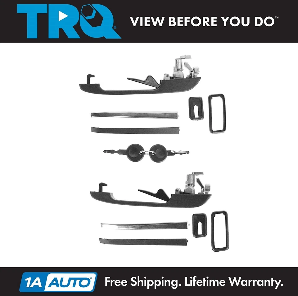 TRQ Door Handles Outside Exterior Front w/ Keys Pair Set for VW Volkswagen Foto 1 de 4