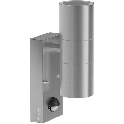 LED Außenleuchte Wand GU10-Fassung Silber Außen-Lampe IP44 Wandleuchte - Bild 1 von 4