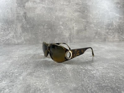 Vintage 90s Christian Dior Austria Brown Gradient Lens Peacock Frame Sunglasses - Image 1 of 4