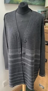 M&S Wool Blend Tight Knit Long Grey Cardigan Size 22 BNWT - Picture 1 of 9
