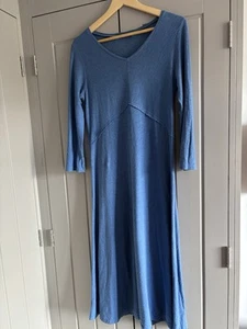 Cut Loose Ladies Blue Midaxi/Maxi Dress Size S UK 10 Cotton/Linen Blend VGC - Picture 1 of 10