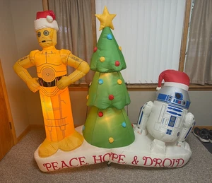 Árbol de Navidad Star Wars C3PO y R2D2 6 pies gema inflable soplada por aire - Imagen 1 de 12