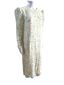 The Silk Farm Designed By Icinoo Size 10 M/L 100% Silk Chiffon Dress Vintage 80s - Picture 1 of 7