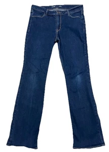 Old Navy Jeans Womens 12 Blue WOW Boot Cut Mid Rise Dark Wash Stretch 34x30.5 - Picture 1 of 10